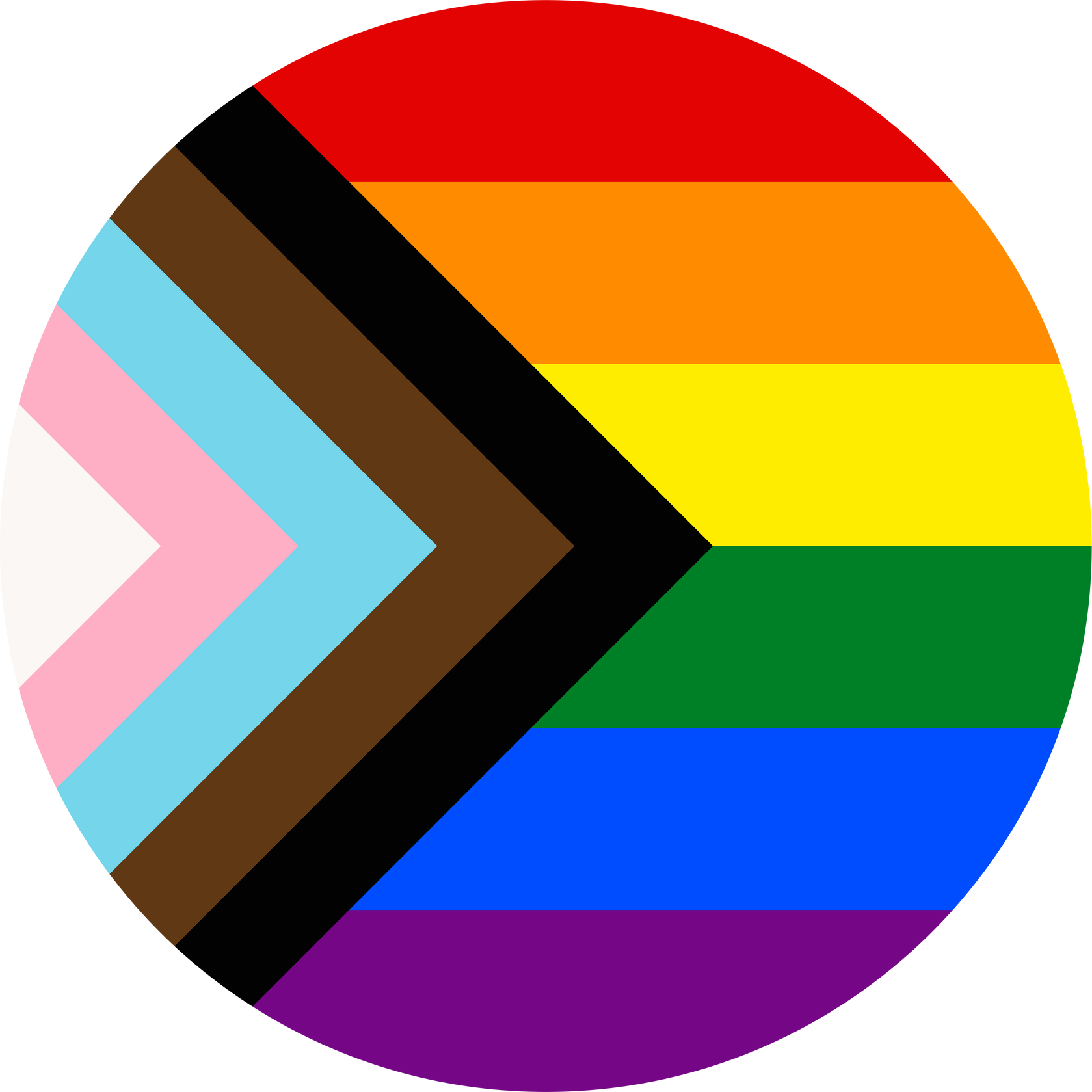 Round Progress Pride Flag